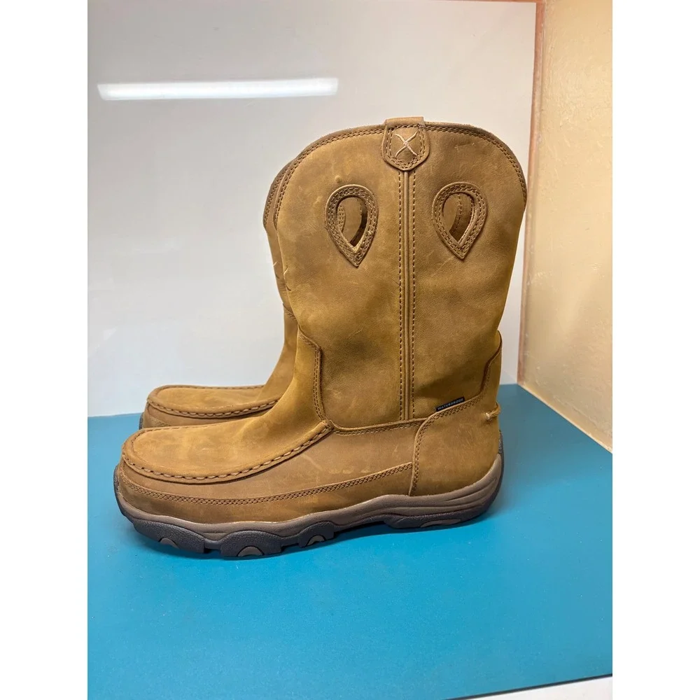 Twisted X Mens 11W Light Brown Saddle Leather Composite Toe Work Boots